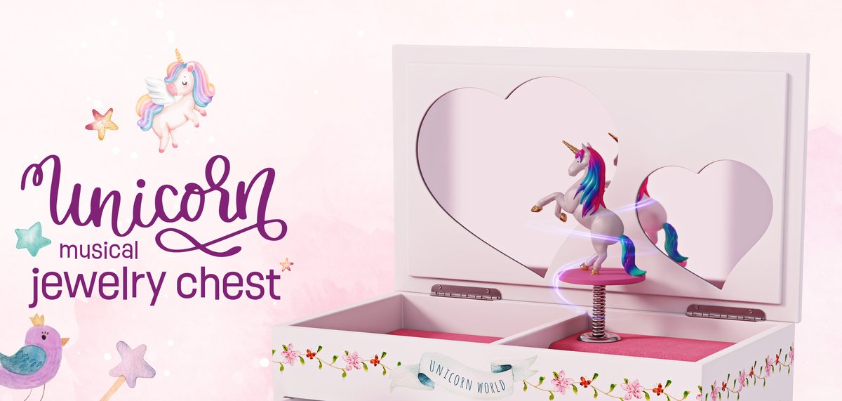 Pretty Me unicorn musical jewelry chest with spinning unicorn